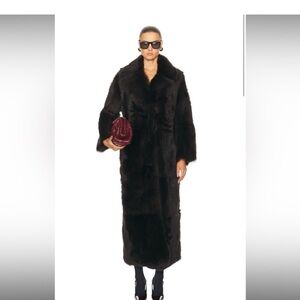 Nour Hammour “Evita” Long Coat – Chocolate Fondant